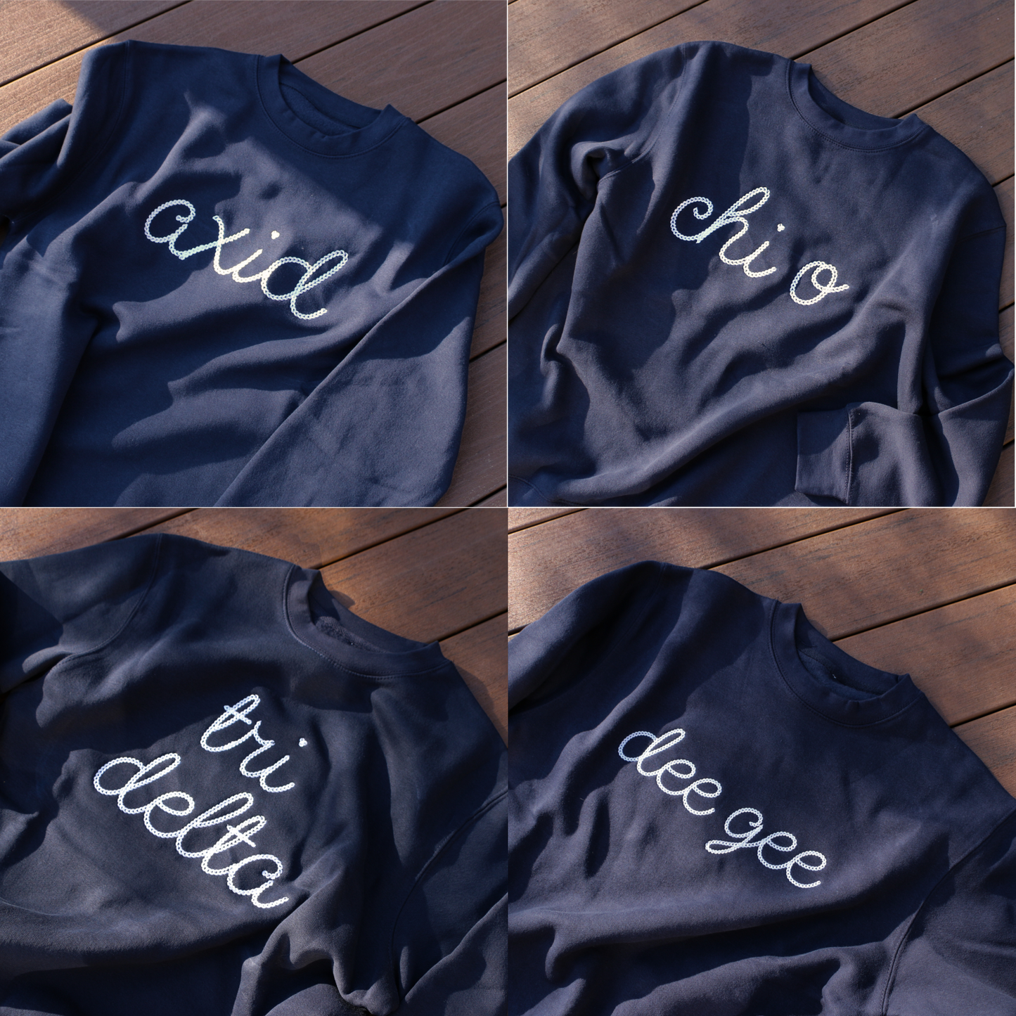 Embroidered Chain Script Crewneck