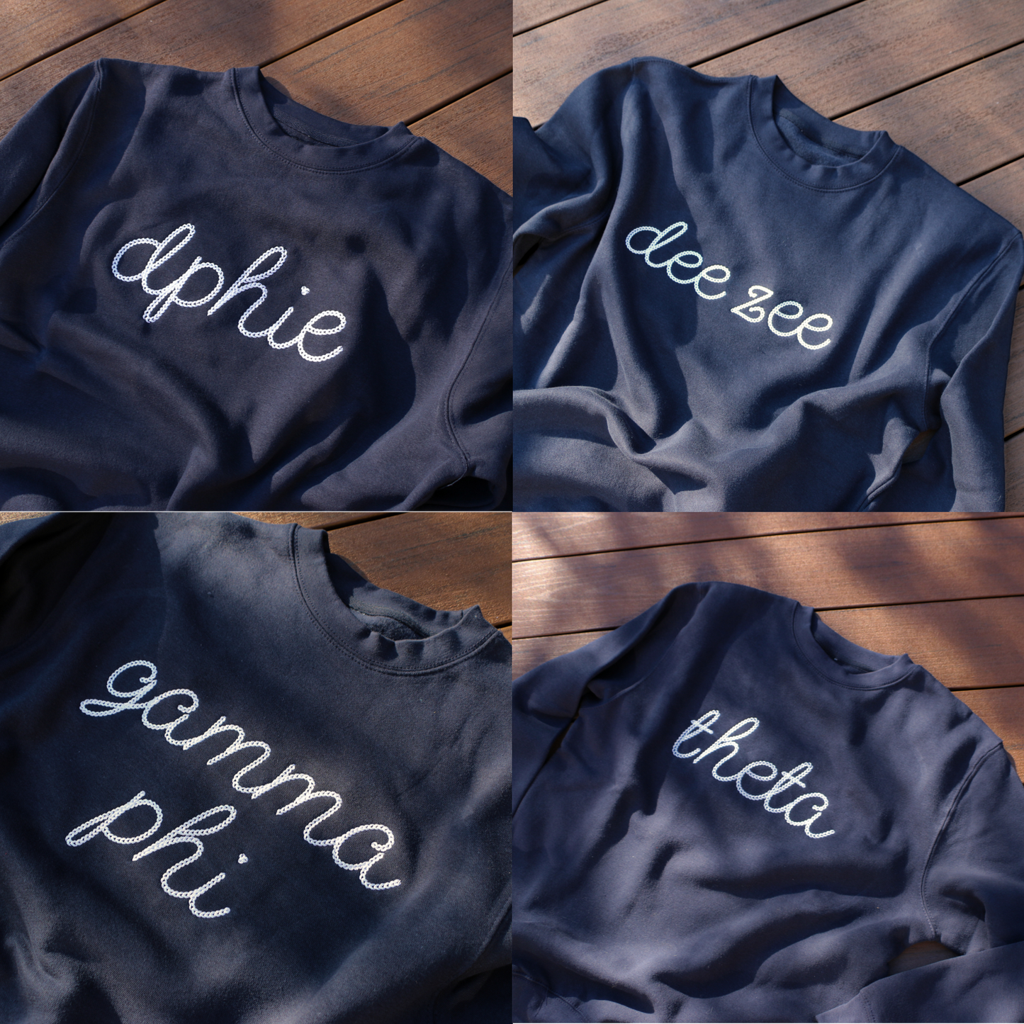 Embroidered Chain Script Crewneck