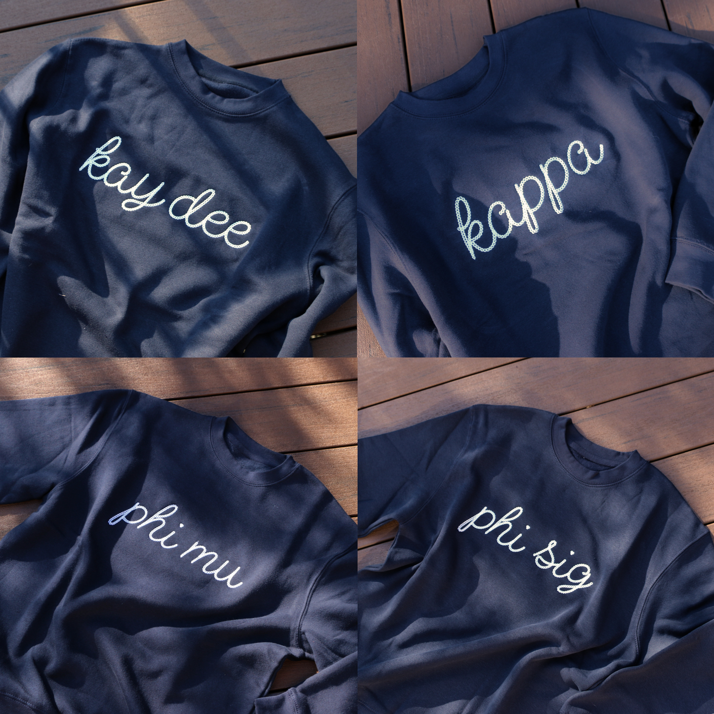 Embroidered Chain Script Crewneck