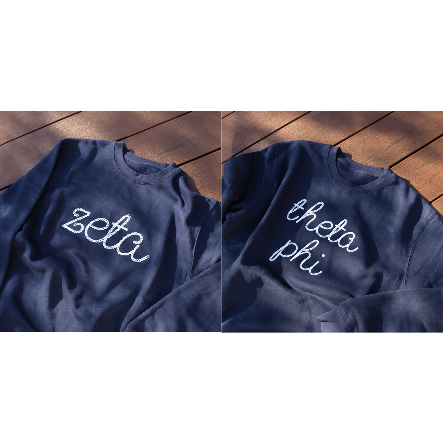 Embroidered Chain Script Crewneck