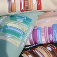 Load image into Gallery viewer, This image displays embroidered sweatshirts, featuring colorful book designs. The intricate stitching shows various book spines surrounded by the text "My Weekend is Booked". The sweatshirt fabrics are beige, mint green, pink, and dark green.