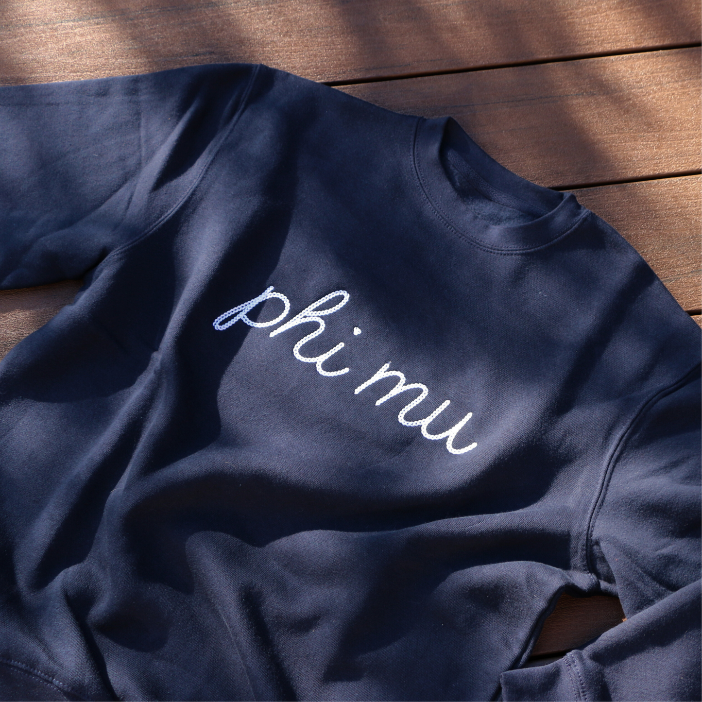 Embroidered Chain Script Crewneck