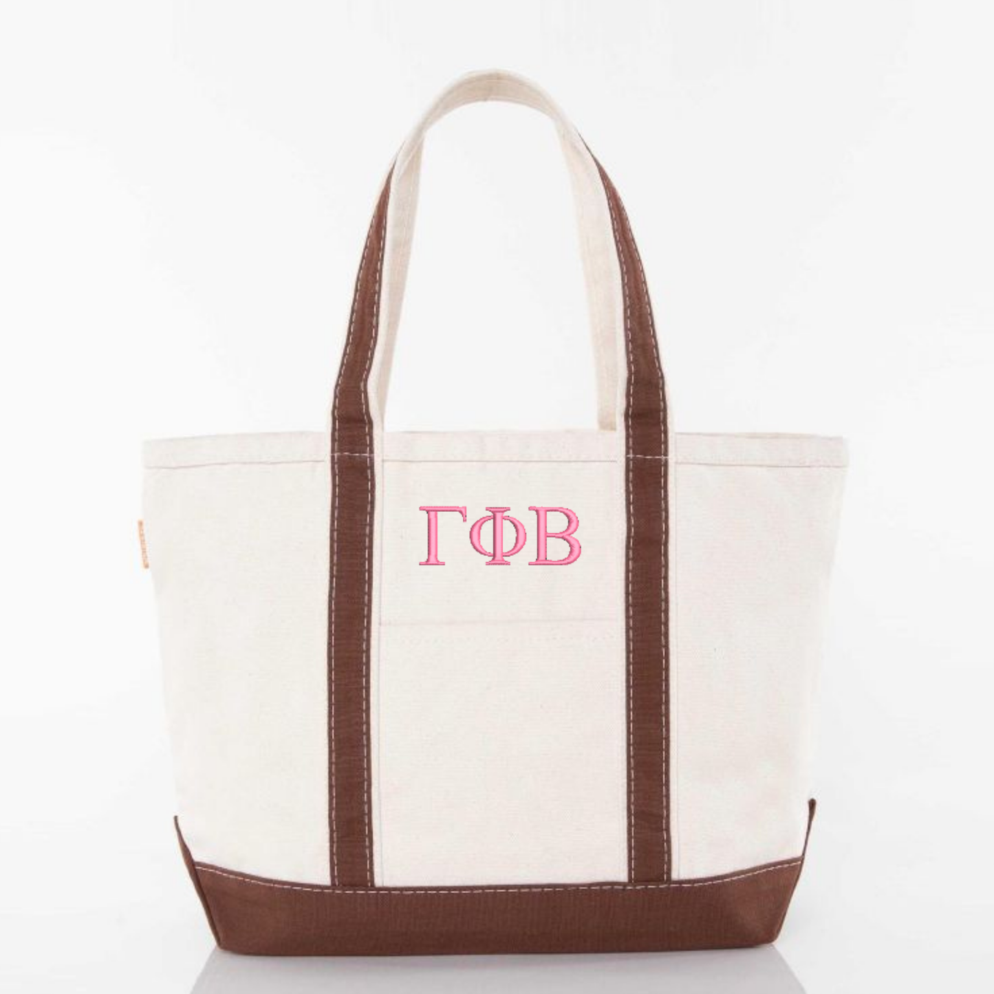 Embroidered Letters Canvas Tote Bag