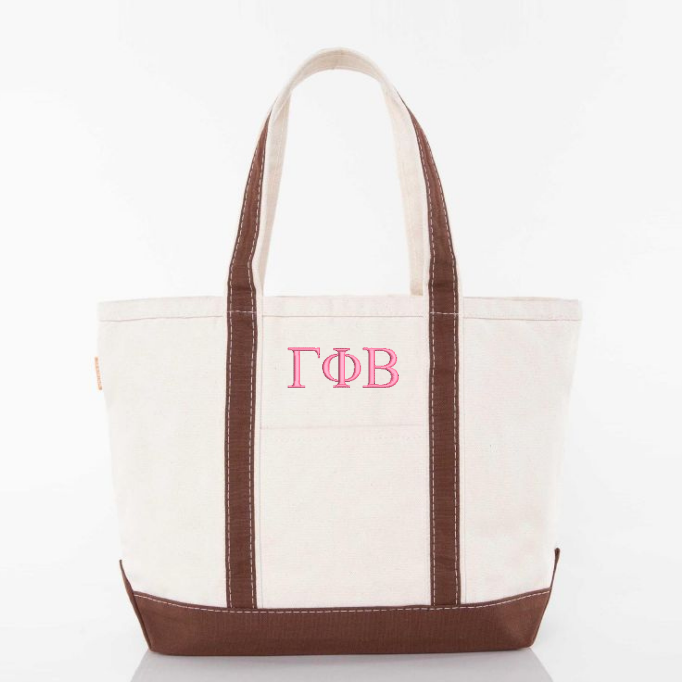 Embroidered Letters Canvas Tote Bag
