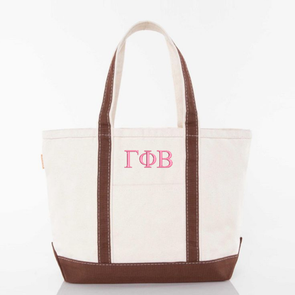 Embroidered Letters Canvas Tote Bag