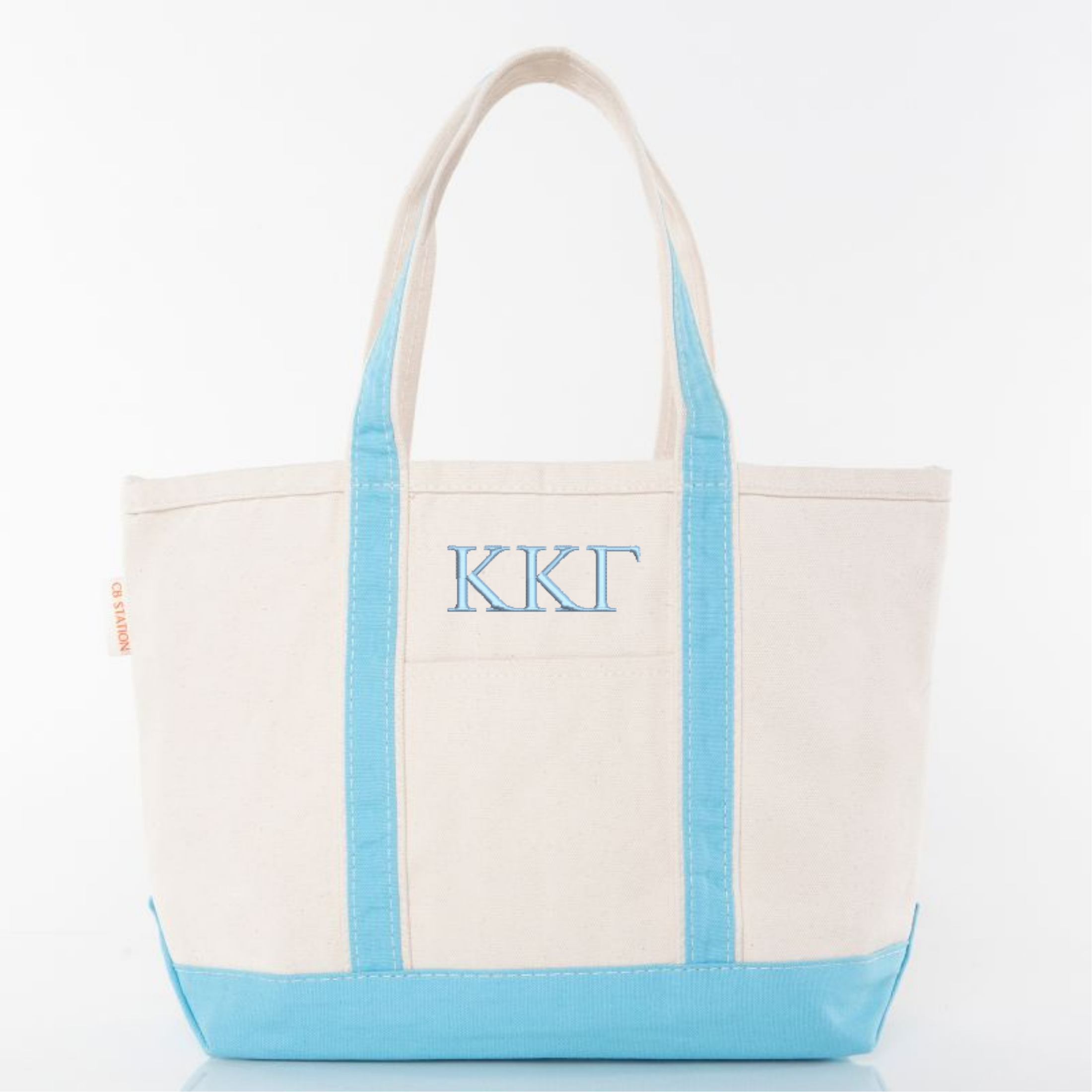 Embroidered Letters Canvas Tote Bag