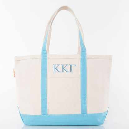 Embroidered Letters Canvas Tote Bag