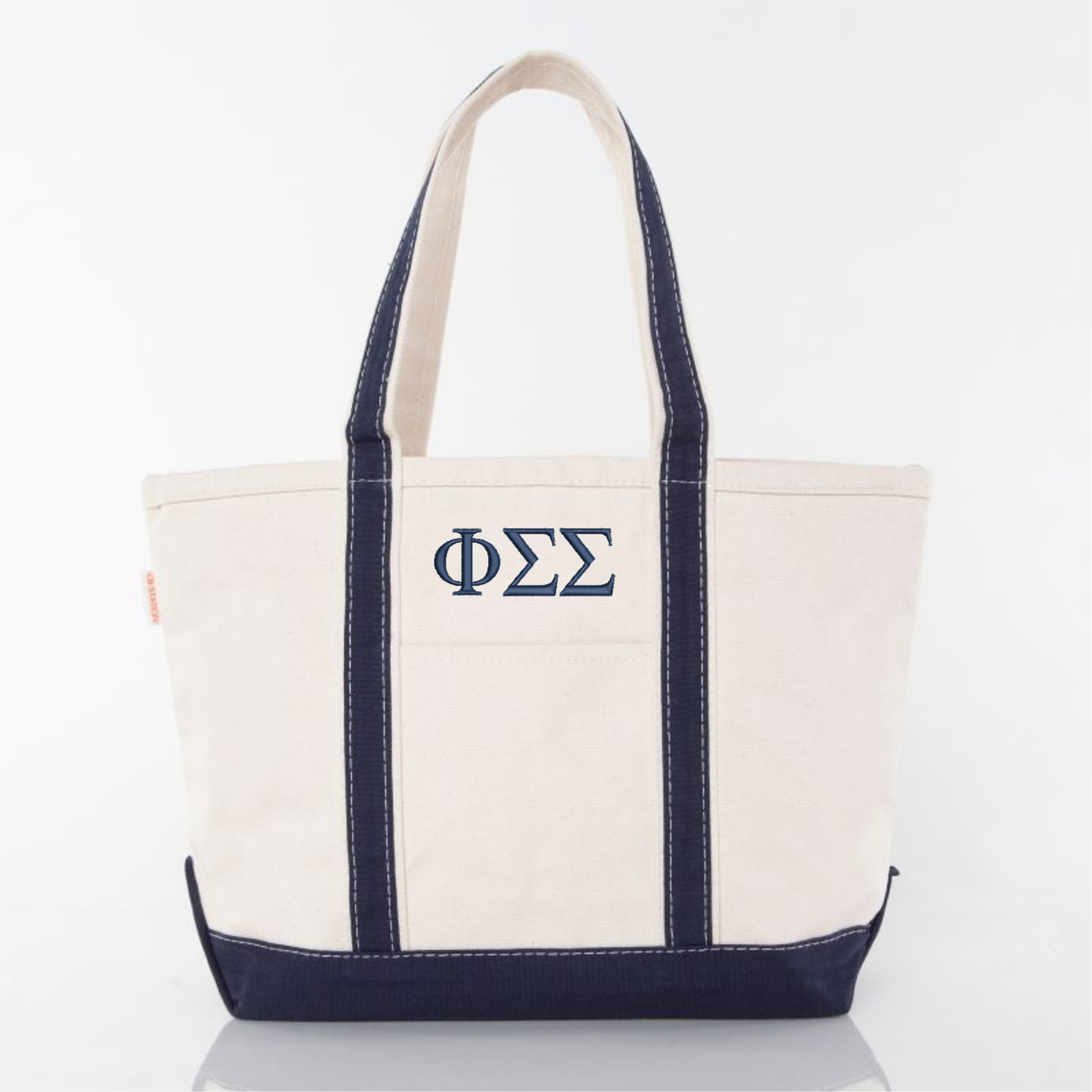 Embroidered Letters Canvas Tote Bag