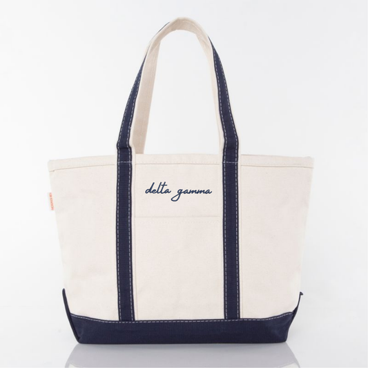 Embroidered Freehand Canvas Tote Bag